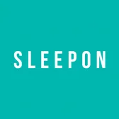 White, bold capital letters spelling SLEEPON centered on a solid teal background, representing Sleepon – The World Of Sleep Management. 
higher quality of life