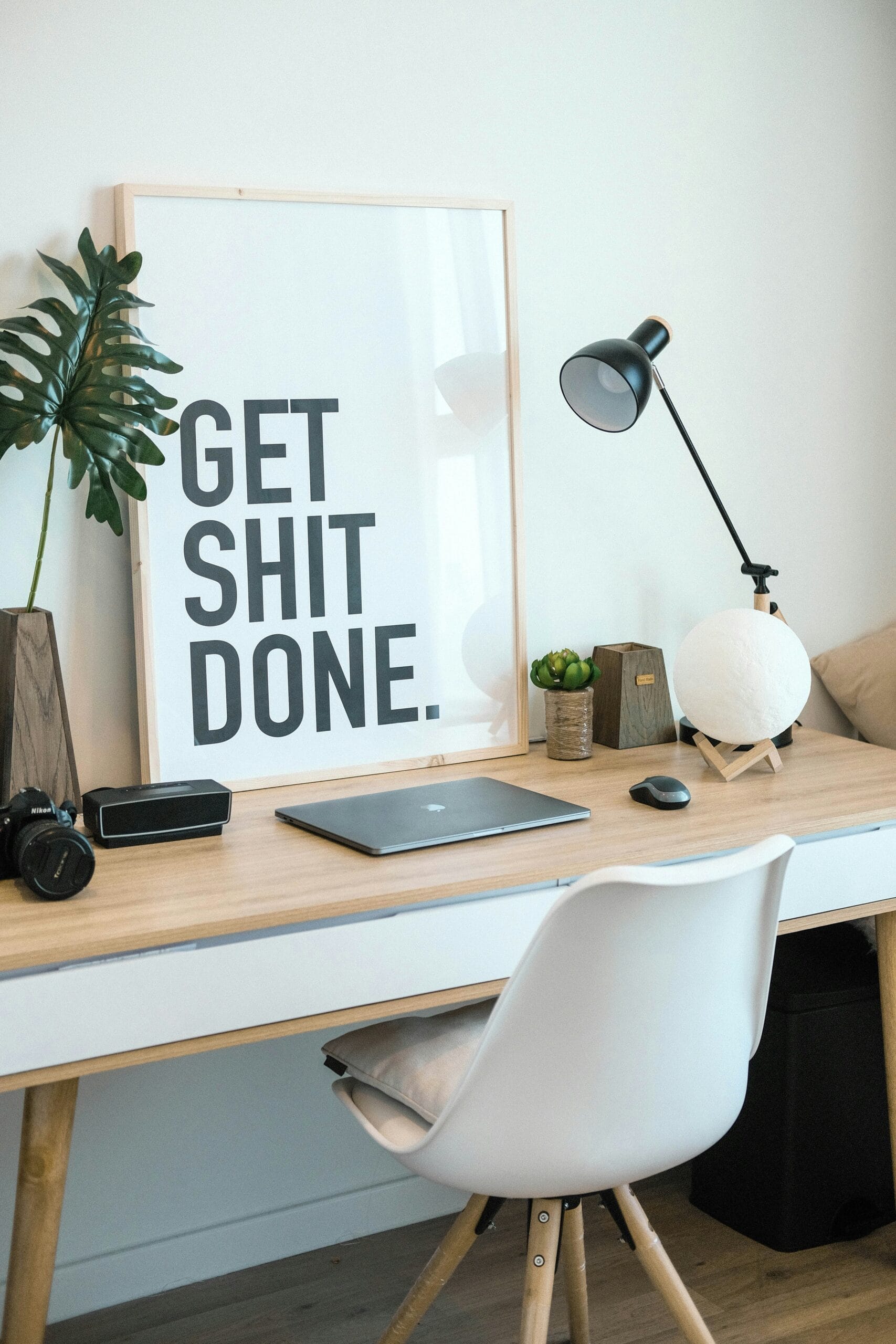 brown and white wooden desk with chair and laptop - Ivy Lee Method